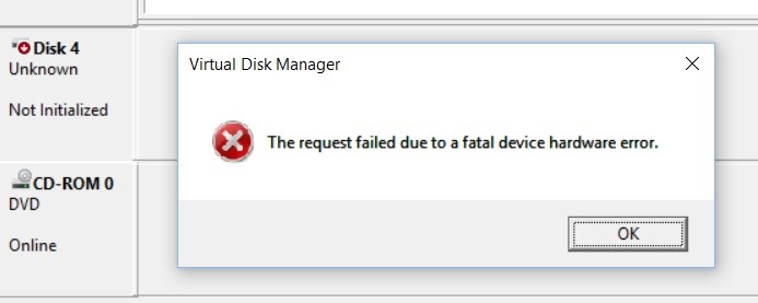 Disk 1 Unknown Not Initialized External Hard Drive